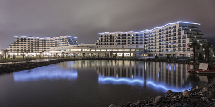 Nighttime view of the Sochi Resort Hotel